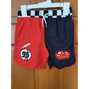 Disney Boys' Cars Lighting McQueen Black & Red Swim Trunks Size 5/6 NWT